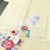 付け下げ 良品 紬地 正絹 花柄 袷仕立て 身丈167cm 裄丈66.5cm 着物 クリーム_画像5