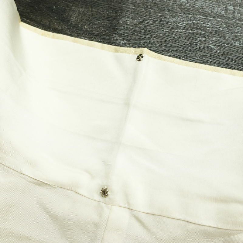 付け下げ 良品 紬地 正絹 花柄 袷仕立て 身丈167cm 裄丈66.5cm 着物 クリーム_画像19