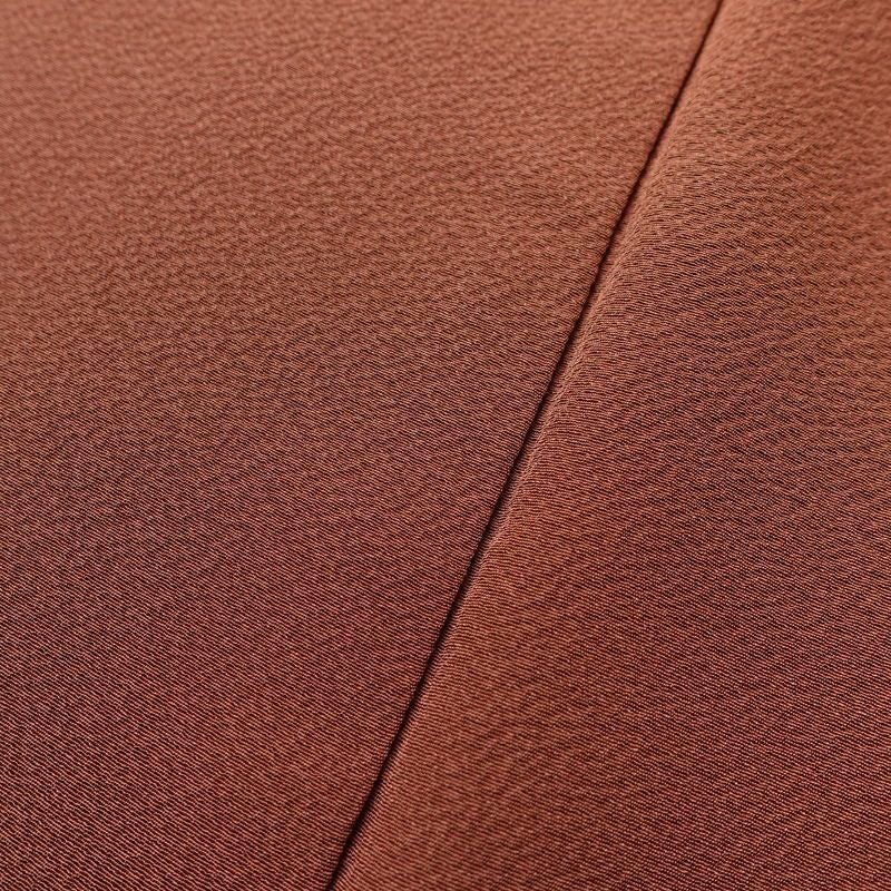 色無地 美品 しつけ糸付き 縮緬 一つ紋付き 正絹 その他の柄 袷仕立て 身丈167cm 裄丈66cm 共八掛 着物 茶_画像8