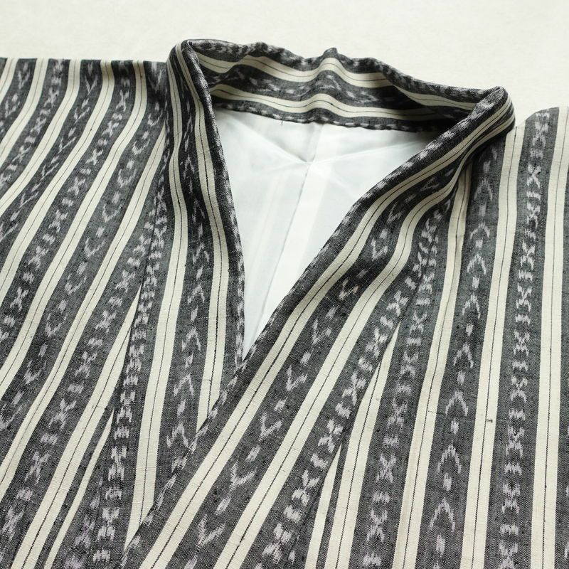 紬 良品 しつけ糸付き 正絹 縞柄・線柄 袷仕立て 身丈159.5cm 裄丈65.5cm 着物 グレー_画像16