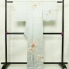 訪問着 美品 綸子 花柄 袷仕立て 身丈166.5cm 裄丈69.5cm 箔 一部しつけ糸付き フォーマル 着物 青・紺_画像2