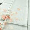 訪問着 美品 綸子 花柄 袷仕立て 身丈166.5cm 裄丈69.5cm 箔 一部しつけ糸付き フォーマル 着物 青・紺_画像5