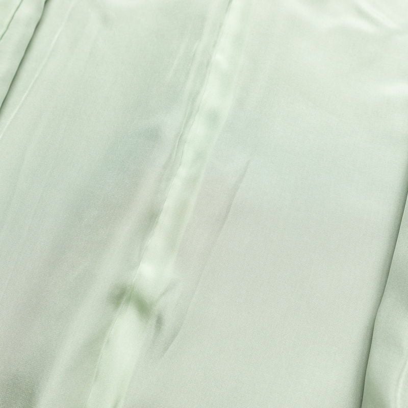 色無地 落款入り 一つ紋付き 正絹 木の葉・植物柄 袷仕立て 身丈159.5cm 裄丈64cm 着物 緑・うぐいす色_画像18