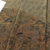小紋 良品 縮緬 付下小紋 正絹 風景柄 袷仕立て 身丈160.5cm 裄丈67.5cm 着物 茶_画像5