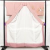 付け下げ しつけ糸付き 正絹 花柄 袷仕立て 身丈157.5cm 裄丈67cm 箔 フォーマル 着物 ピンク_画像3