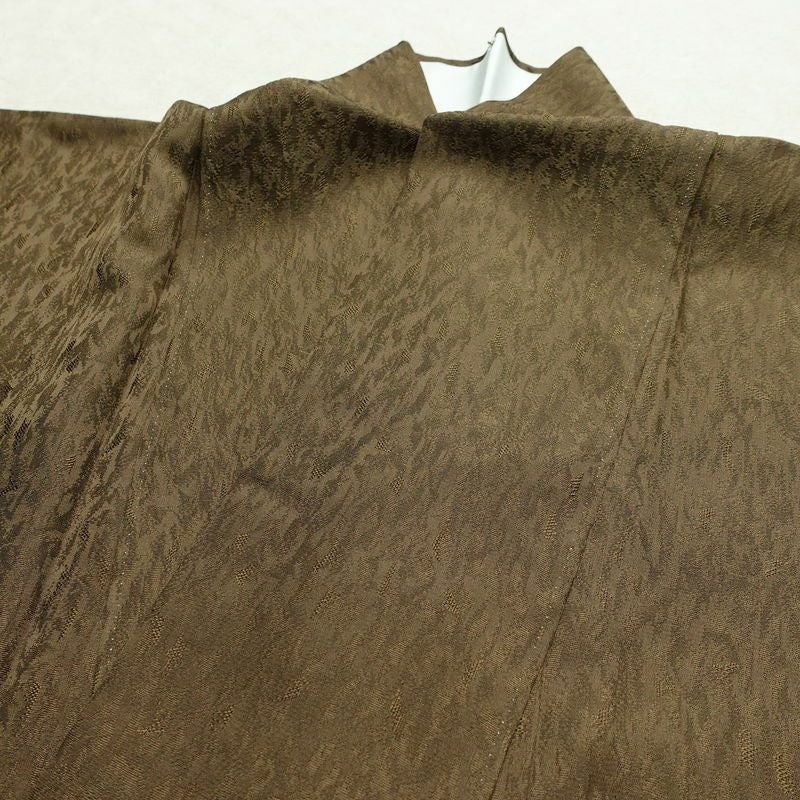 付け下げ 美品 正絹 その他の柄 袷仕立て 身丈165cm 裄丈67cm フォーマル 着物 緑・うぐいす色_画像17