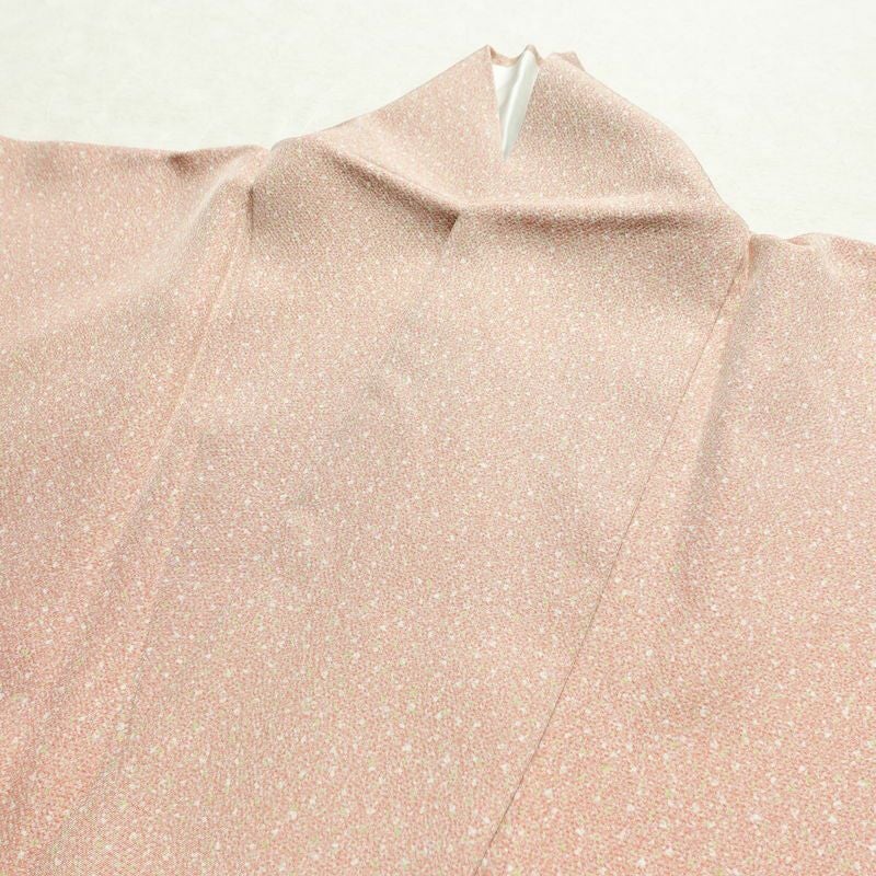 付け下げ 良品 縮緬 正絹 流水・波柄 袷仕立て 身丈169.5cm 裄丈69cm 共八掛 フォーマル 着物 ピンク_画像17