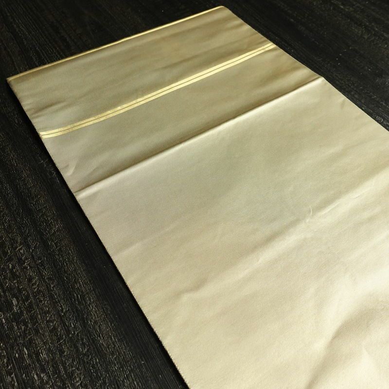 袋帯 太鼓柄 金駒刺繍 フォーマル用 正絹 幾何学柄・抽象柄 刺繍 帯 ベージュ_画像19