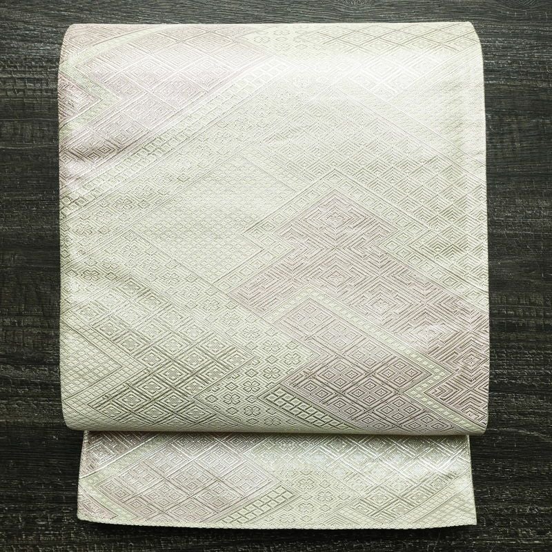 袋帯 佐賀錦 全通柄 フォーマル用 正絹 雲柄 箔 金糸 帯 ピンク | 全通