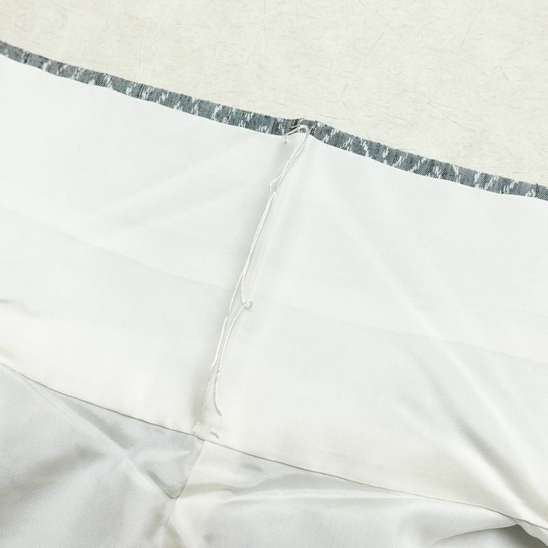 紬 正絹 縞柄・線柄 袷仕立て 身丈167cm 裄丈67cm 着物 グレー_画像19