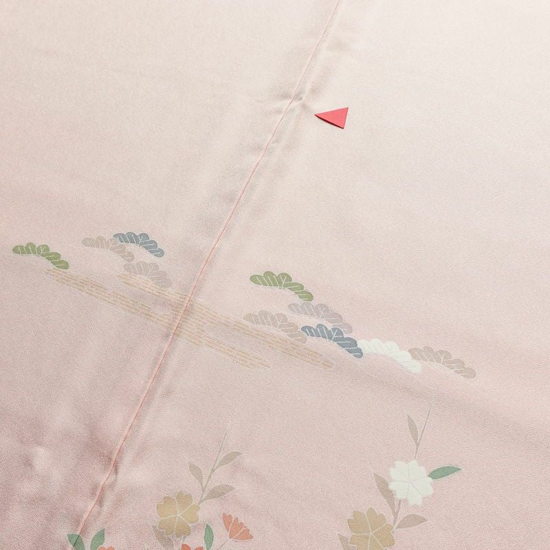 訪問着 金駒刺繍 正絹 古典柄 袷仕立て 身丈164cm 裄丈68cm 箔 金彩 フォーマル 着物 ピンク_画像12