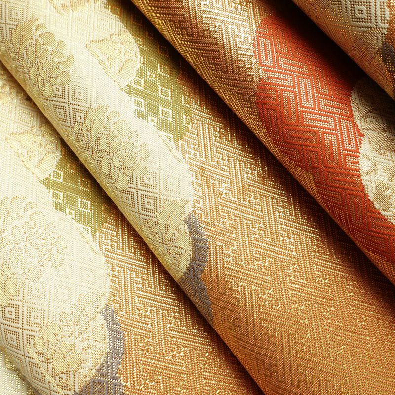 袋帯 六通柄 良品 フォーマル用 正絹 雲柄 箔 帯 橙_画像20