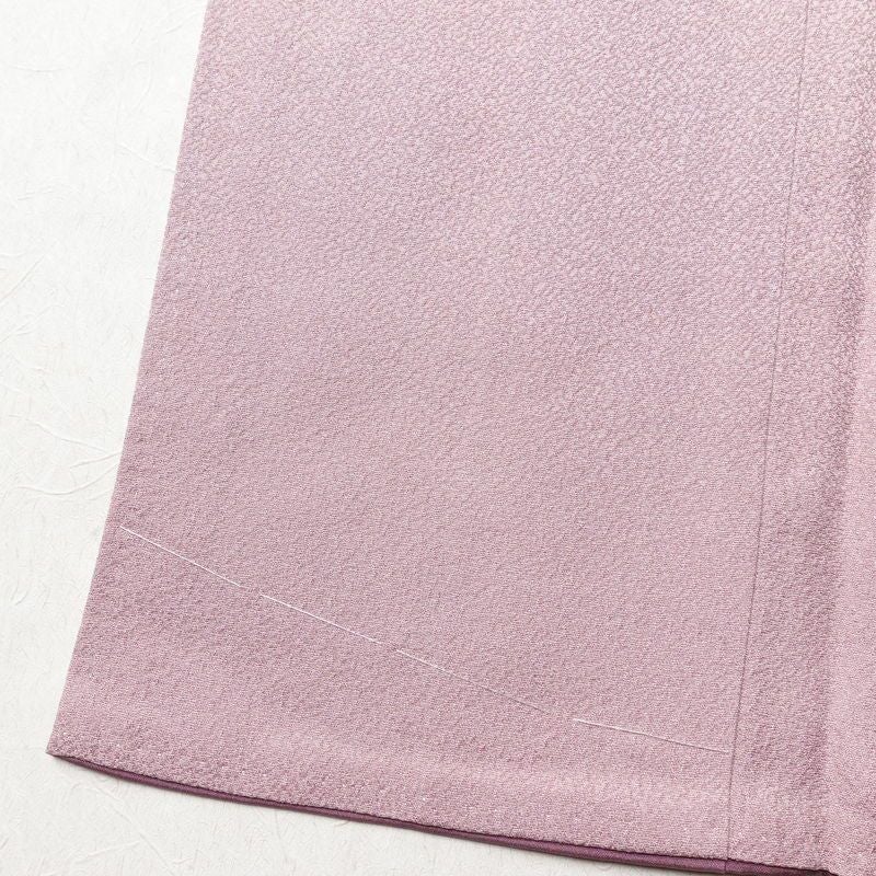 付け下げ 良品 正絹 風景柄 袷仕立て 身丈159.5cm 裄丈65.5cm 箔 一部しつけ糸付き フォーマル 着物 紫・藤色_画像12