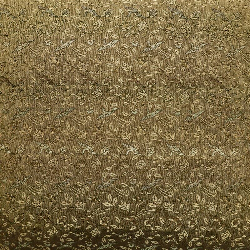 名古屋帯 全通柄 正絹 人物・動物柄 名古屋仕立て 帯 黄・黄土色_画像2