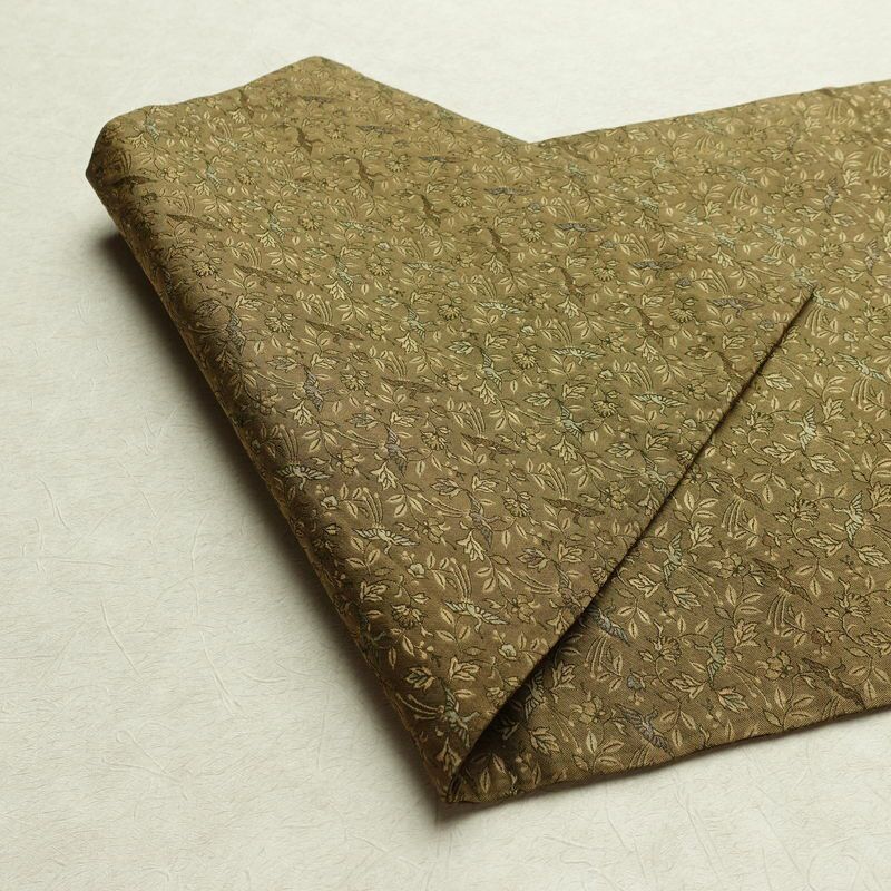 名古屋帯 全通柄 正絹 人物・動物柄 名古屋仕立て 帯 黄・黄土色_画像9