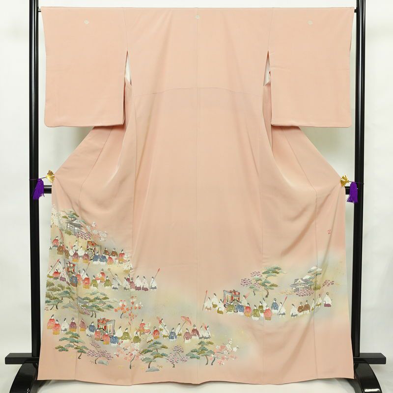色留袖 美品 名品 身丈167.5cm 裄丈67.5cm 正絹 【中古】 100h限定☆ポイント15倍】色留袖 正絹 仕立て上がり 一つ紋 落款有