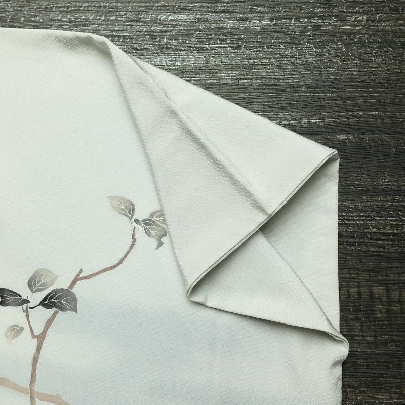 訪問着 十日町友禅 関口遼一 落款入り 縮緬 一つ紋付き 正絹 人物・動物柄 袷仕立て 身丈160.5cm 裄丈65.5cm フォーマル 着物 青・紺_画像13