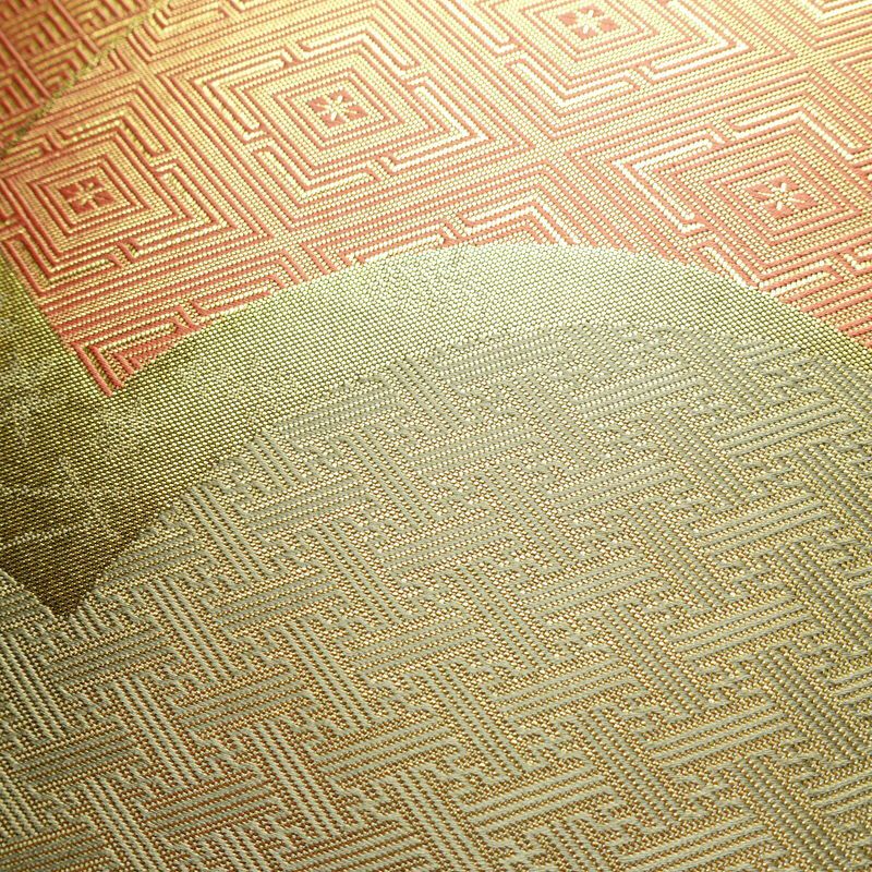 袋帯 六通柄 フォーマル用 正絹 古典柄 箔 扇面 帯 金・銀_画像3