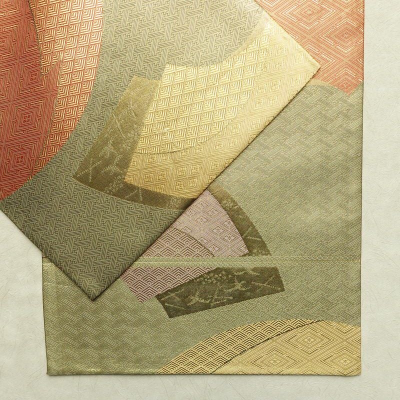 袋帯 六通柄 フォーマル用 正絹 古典柄 箔 扇面 帯 金・銀_画像13