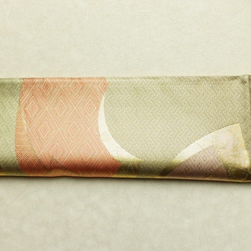 袋帯 六通柄 フォーマル用 正絹 古典柄 箔 扇面 帯 金・銀_画像15