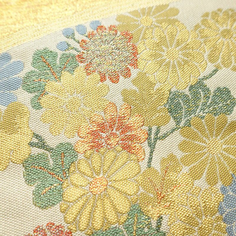 袋帯 沈金箔 六通柄 フォーマル用 正絹 古典柄 箔 帯 金・銀_画像4