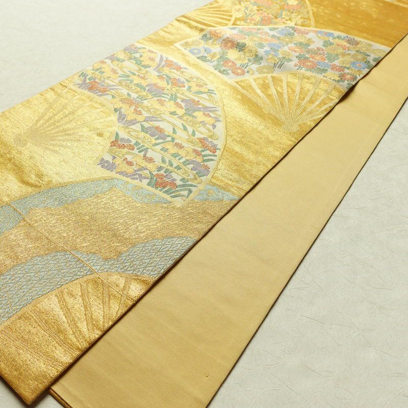 袋帯 沈金箔 六通柄 フォーマル用 正絹 古典柄 箔 帯 金・銀_画像8