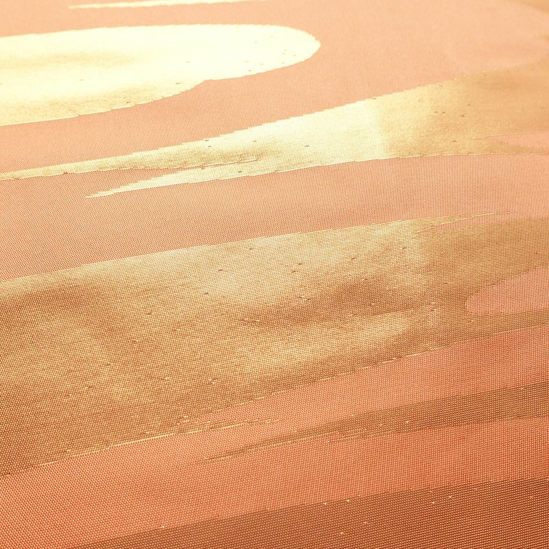 名古屋帯 六通柄 良品 正絹 流水・波柄 名古屋仕立て 箔 帯 橙_画像3