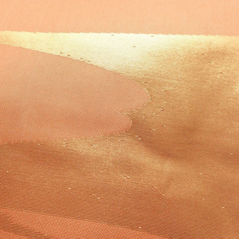 名古屋帯 六通柄 良品 正絹 流水・波柄 名古屋仕立て 箔 帯 橙_画像4