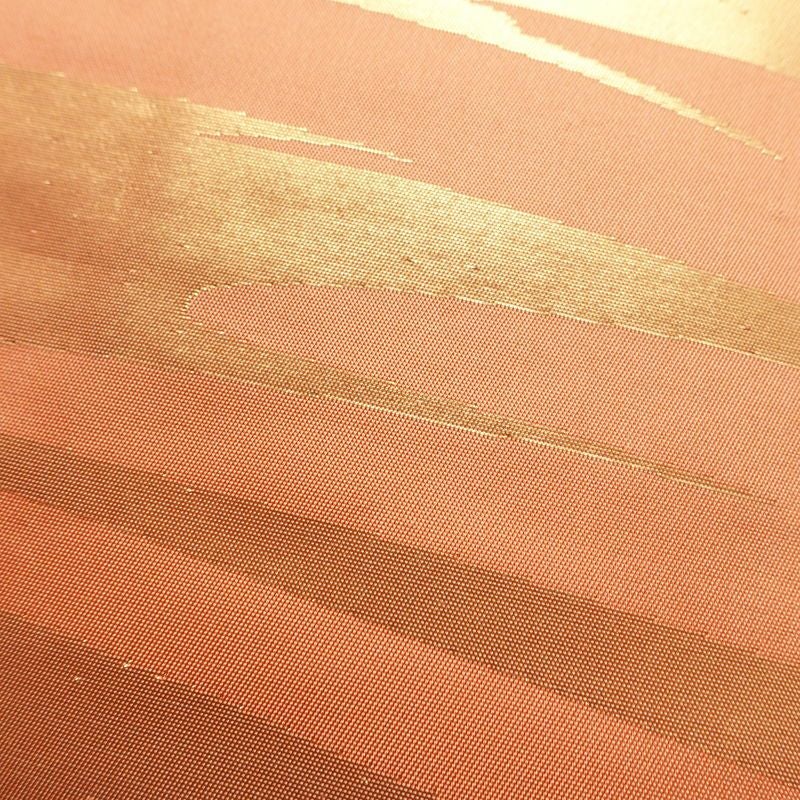 名古屋帯 六通柄 良品 正絹 流水・波柄 名古屋仕立て 箔 帯 橙_画像6