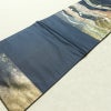 名古屋帯 太鼓柄 美品 正絹 流水・波柄 名古屋仕立て 箔 帯 青・紺_画像8