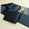 名古屋帯 太鼓柄 美品 正絹 流水・波柄 名古屋仕立て 箔 帯 青・紺_画像20