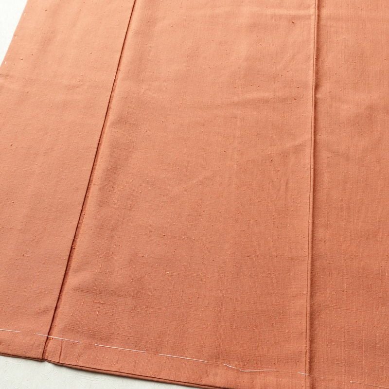 紬 しつけ糸付き 正絹 無地 袷仕立て 身丈161.5cm 裄丈65cm 着物 橙_画像4