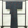 紬 良品 しつけ糸付き 正絹 花柄 袷仕立て 身丈160cm 裄丈64.5cm 着物 青・紺_画像2