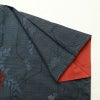 紬 良品 しつけ糸付き 正絹 花柄 袷仕立て 身丈160cm 裄丈64.5cm 着物 青・紺_画像15