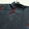紬 良品 しつけ糸付き 正絹 花柄 袷仕立て 身丈160cm 裄丈64.5cm 着物 青・紺_画像17