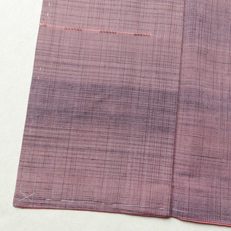 紬 良品 しつけ糸付き 正絹 その他の柄 袷仕立て 身丈159cm 裄丈64cm 着物 紫・藤色_画像12