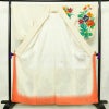 付け下げ しつけ糸付き 正絹 花柄 袷仕立て 身丈158cm 裄丈67.5cm 着物 クリーム_画像3