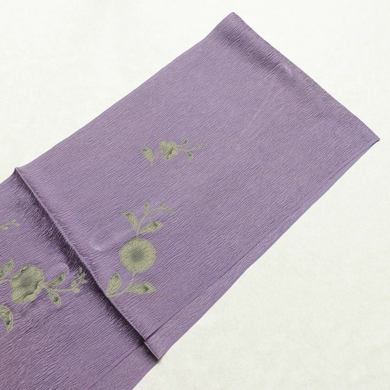 帯揚げ帯締めセット 美品 セット品 平組 フォーマル用 正絹 花柄 和装小物 紫・藤色_画像2