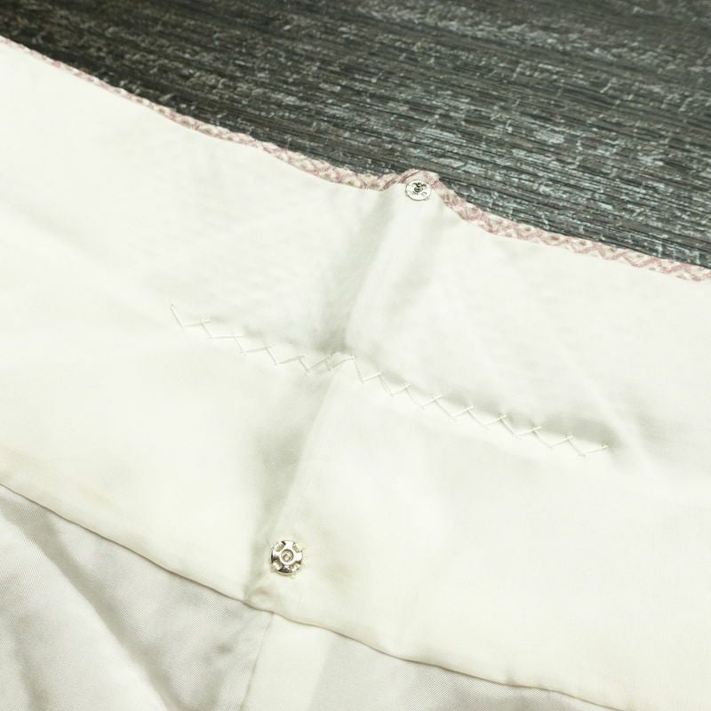 訪問着 絞り 総絞り 正絹 流水・波柄 袷仕立て 身丈152cm 裄丈63.5cm 着物 ピンク_画像20