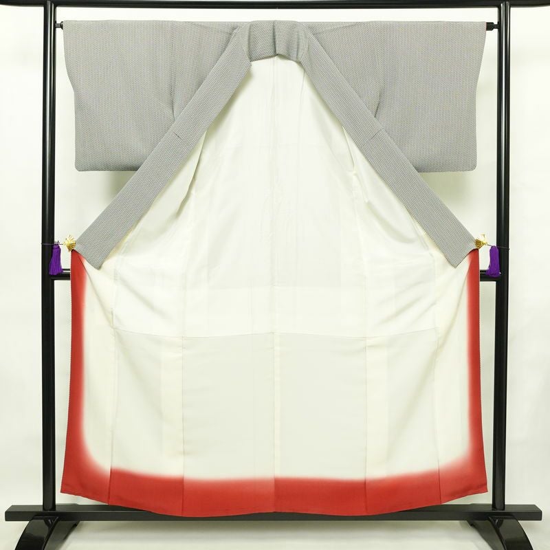 小紋 正絹 古典柄 袷仕立て 身丈156cm 裄丈64cm 着物 黒_画像3