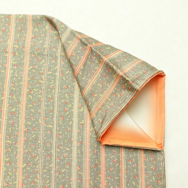 小紋 良品 正絹 縞柄・線柄 袷仕立て 身丈153cm 裄丈66.5cm 着物 緑・うぐいす色_画像13