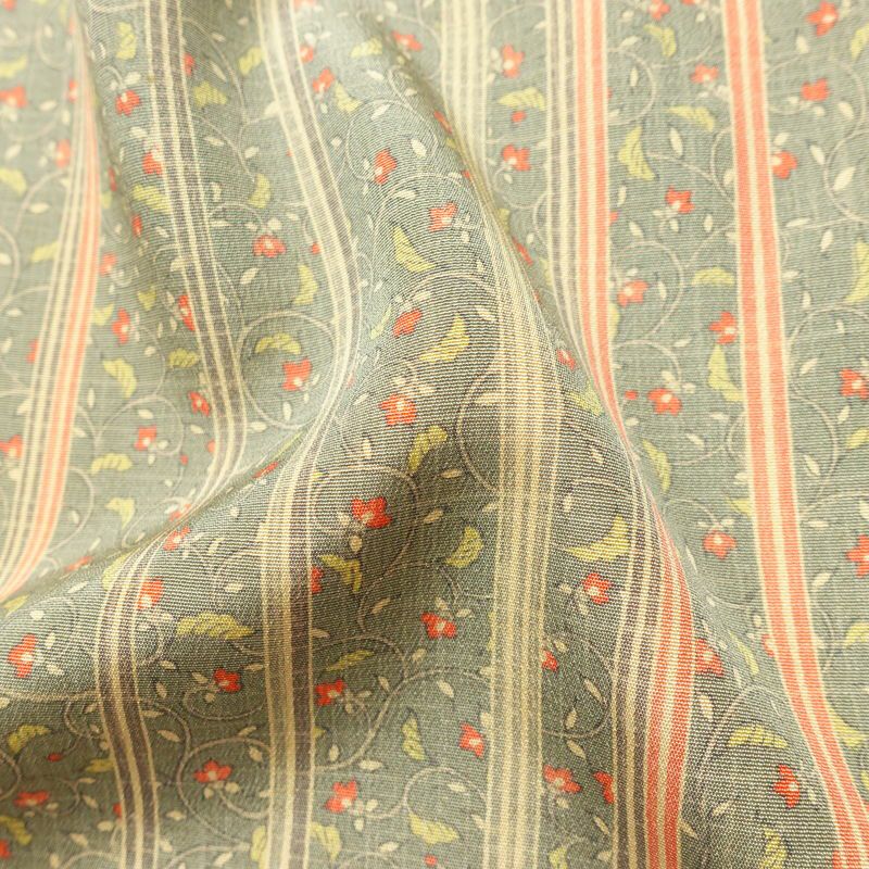 小紋 良品 正絹 縞柄・線柄 袷仕立て 身丈153cm 裄丈66.5cm 着物 緑・うぐいす色_画像20