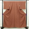 小紋 美品 しつけ糸付き 正絹 縞柄・線柄 袷仕立て 身丈159cm 裄丈67cm モダン 着物 茶_画像1