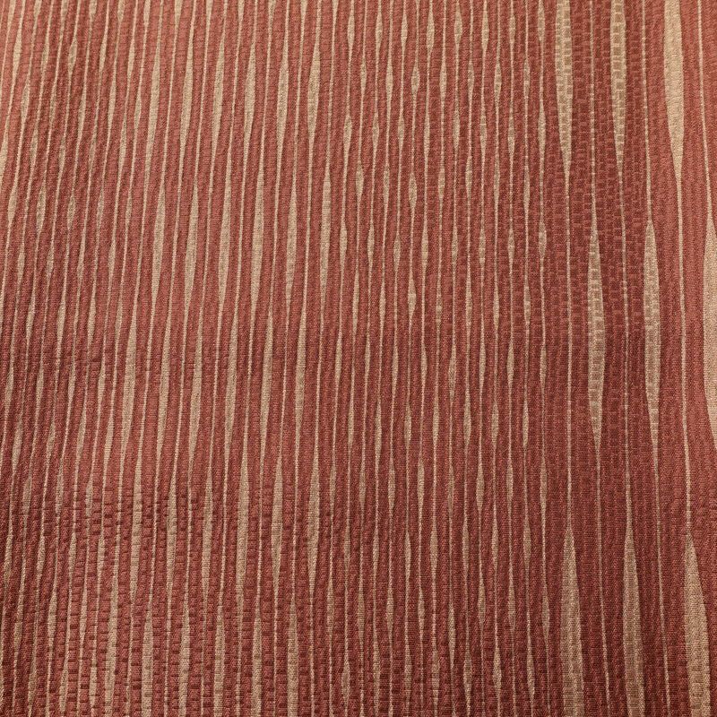 小紋 美品 しつけ糸付き 正絹 縞柄・線柄 袷仕立て 身丈159cm 裄丈67cm モダン 着物 茶_画像6