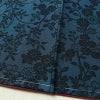 小紋 良品 しつけ糸付き 縮緬 正絹 花柄 袷仕立て 身丈158cm 裄丈66cm 着物 青・紺_画像10