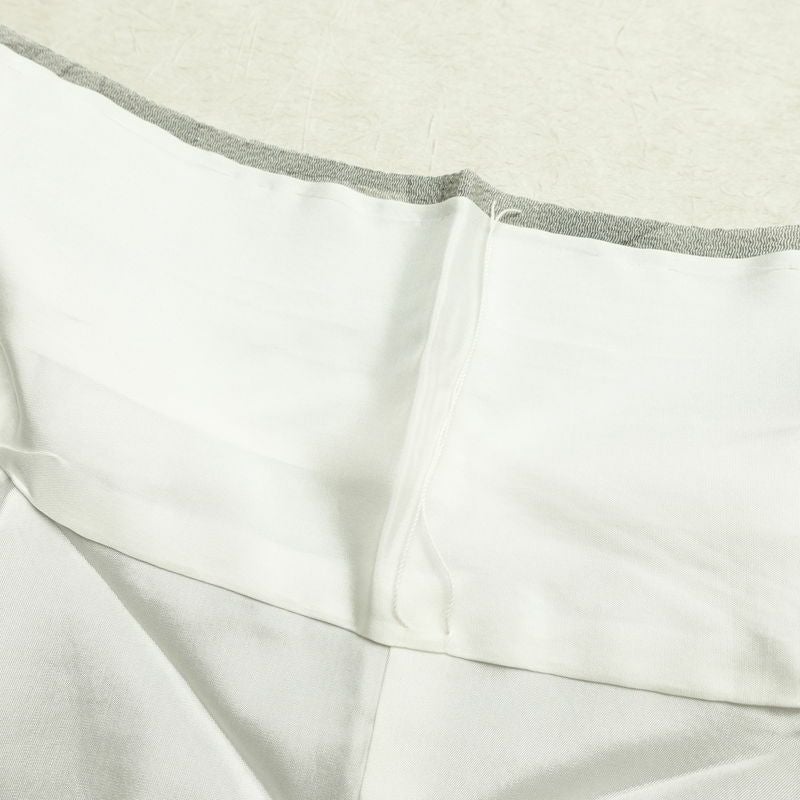 小紋 縮緬 正絹 風景柄 袷仕立て 身丈160.5cm 裄丈64.5cm 着物 グレー_画像19