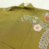 訪問着 辻が花 落款入り 縮緬 絞り 正絹 花柄 袷仕立て 身丈162cm 裄丈67.5cm 着物 緑・うぐいす色_画像16