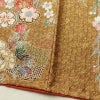 小紋 良品 しつけ糸付き 正絹 花柄 袷仕立て 身丈164.5cm 裄丈67.5cm 金彩 桜	着物 茶_画像11