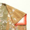 小紋 良品 しつけ糸付き 正絹 花柄 袷仕立て 身丈164.5cm 裄丈67.5cm 金彩 桜	着物 茶_画像14