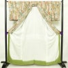 小紋 美品 しつけ糸付き 縮緬 正絹 木の葉・植物柄 袷仕立て 身丈161cm 裄丈66cm 着物 ベージュ_画像3